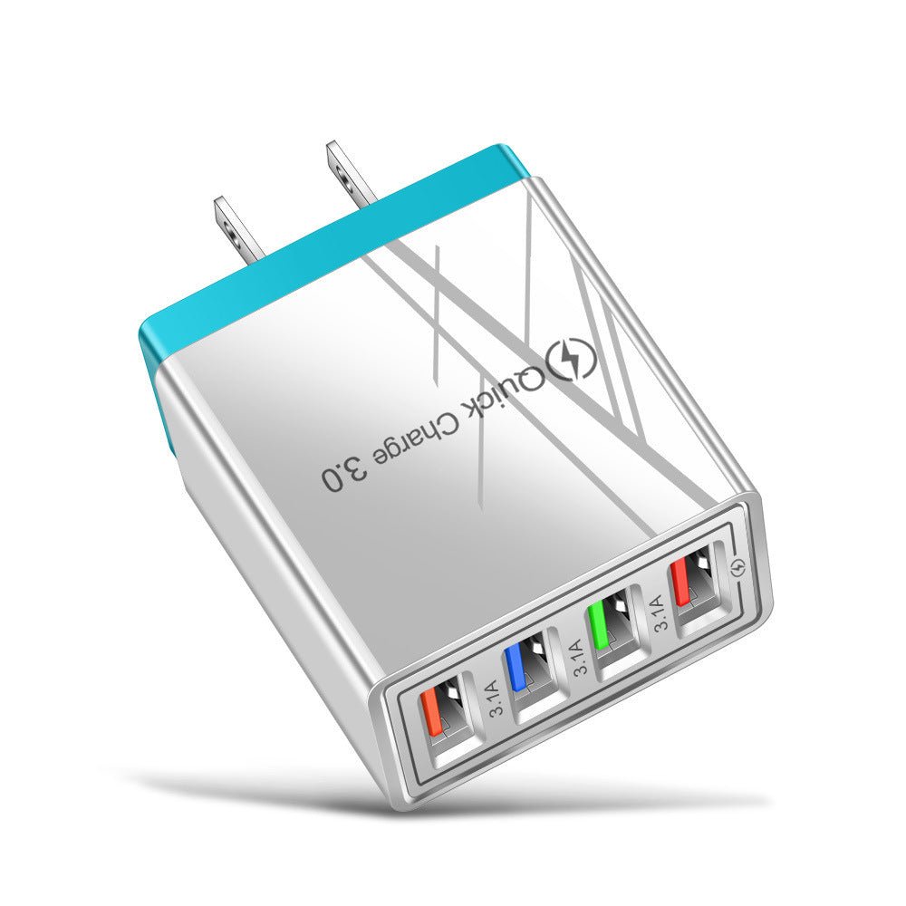 USB Charger Quick Charge 3.0 4 Phone Adapter For Tablet Portable Wall Mobile Charger Fast Charger - My Web Bazaar