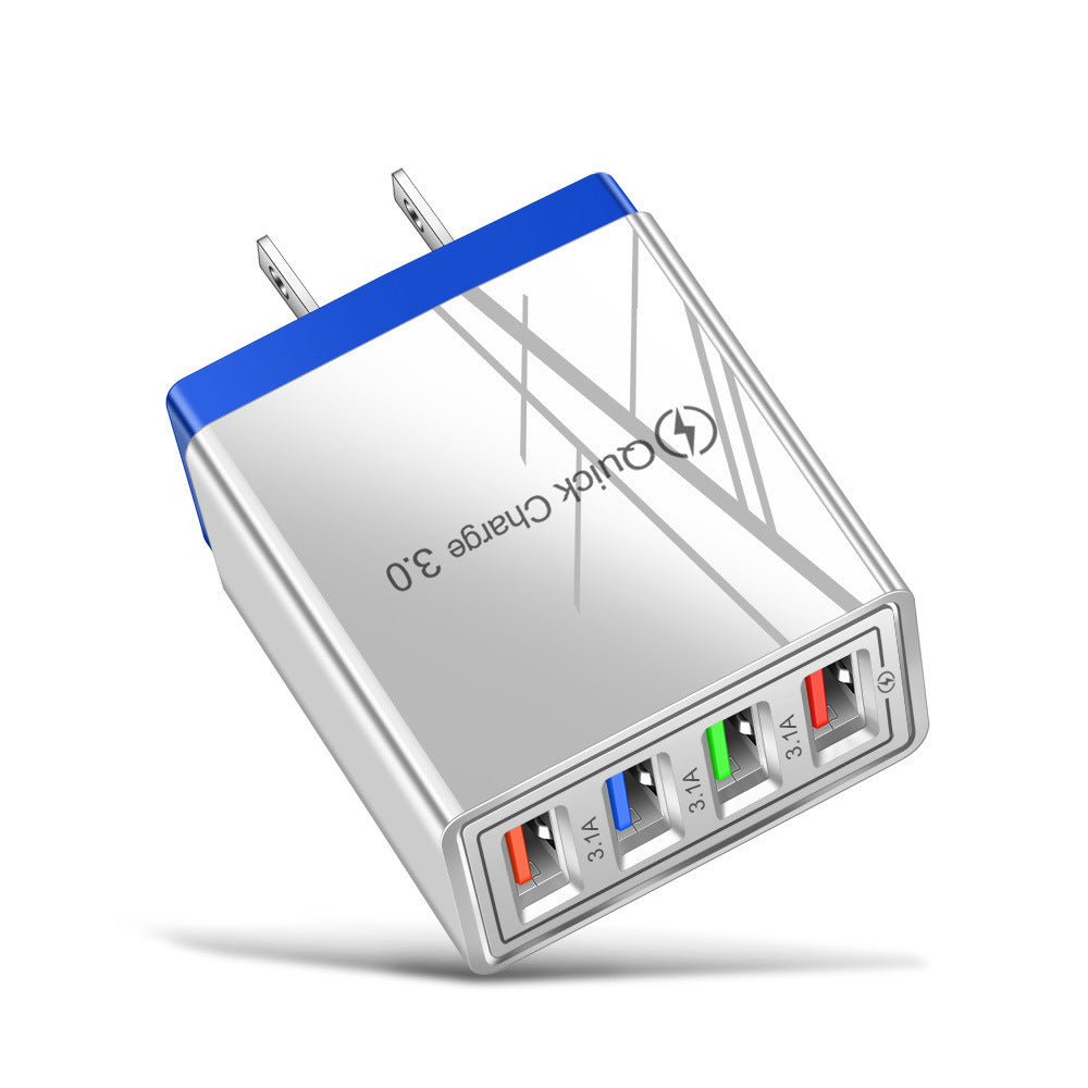 USB Charger Quick Charge 3.0 4 Phone Adapter For Tablet Portable Wall Mobile Charger Fast Charger - My Web Bazaar