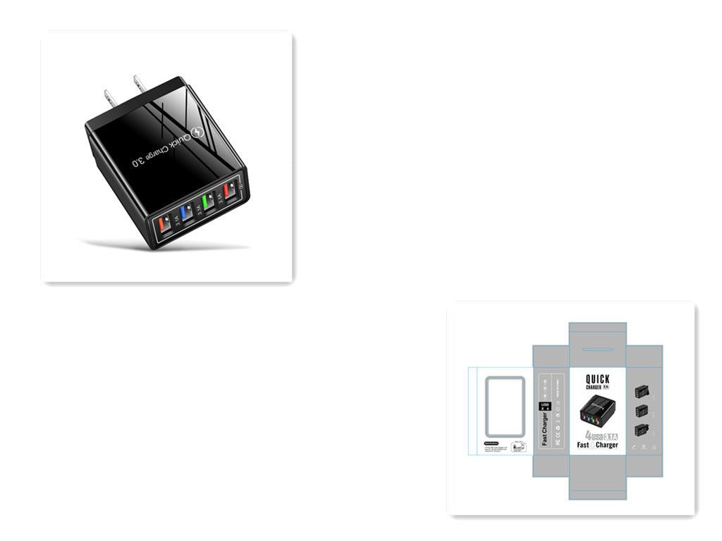 USB Charger Quick Charge 3.0 4 Phone Adapter For Tablet Portable Wall Mobile Charger Fast Charger - My Web Bazaar