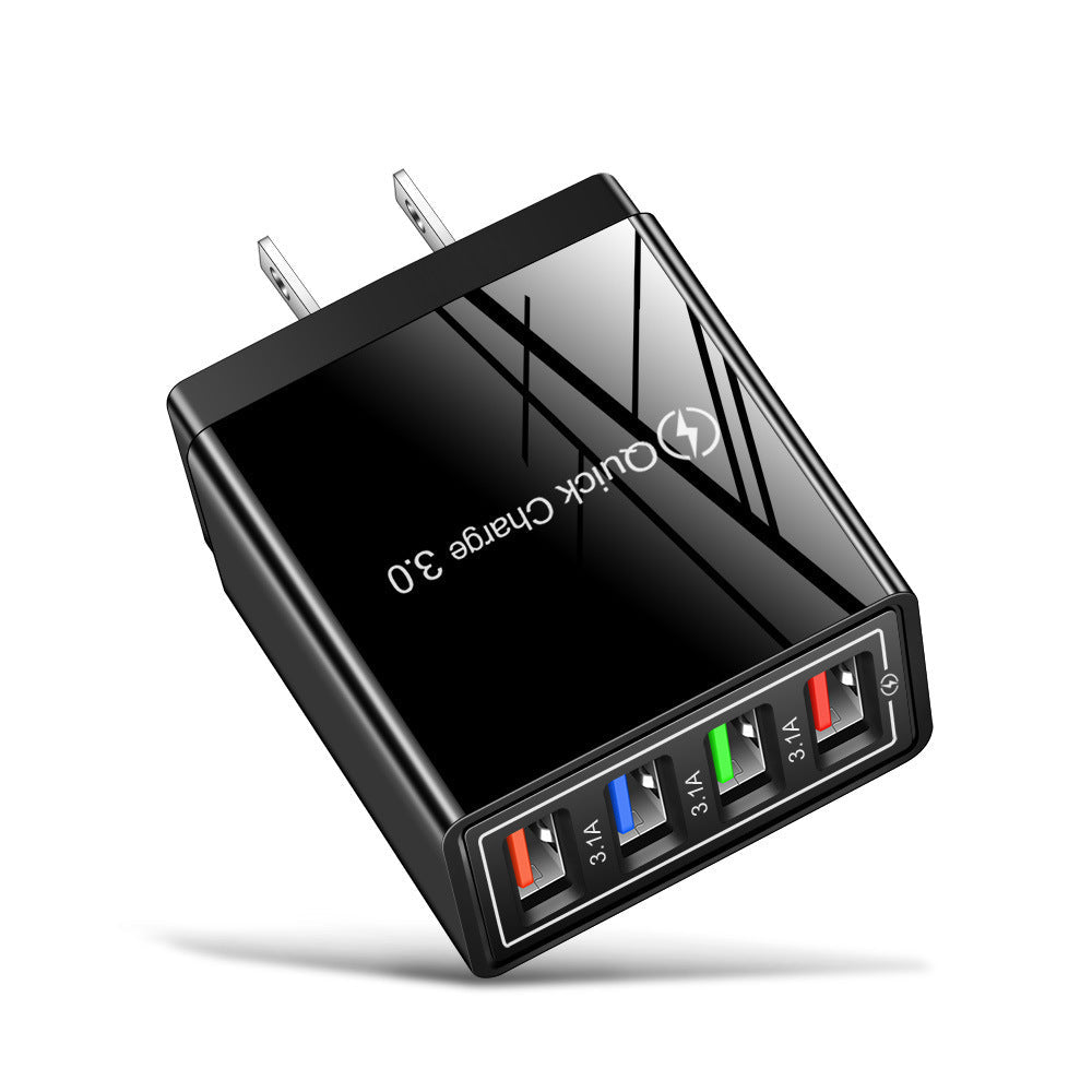 USB Charger Quick Charge 3.0 4 Phone Adapter For Tablet Portable Wall Mobile Charger Fast Charger - My Web Bazaar