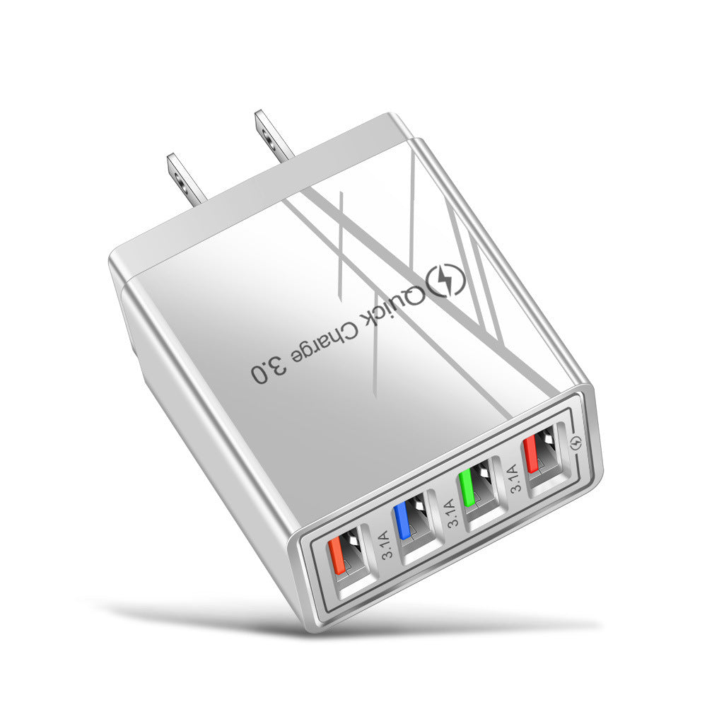 USB Charger Quick Charge 3.0 4 Phone Adapter For Tablet Portable Wall Mobile Charger Fast Charger - My Web Bazaar