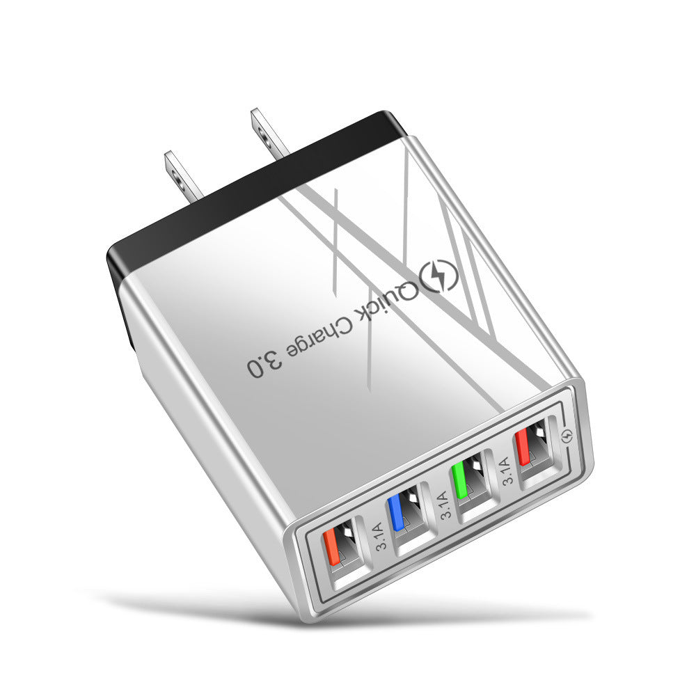 USB Charger Quick Charge 3.0 4 Phone Adapter For Tablet Portable Wall Mobile Charger Fast Charger - My Web Bazaar