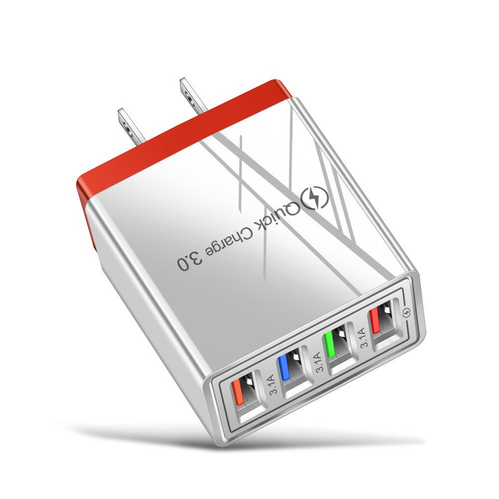 USB Charger Quick Charge 3.0 4 Phone Adapter For Tablet Portable Wall Mobile Charger Fast Charger - My Web Bazaar