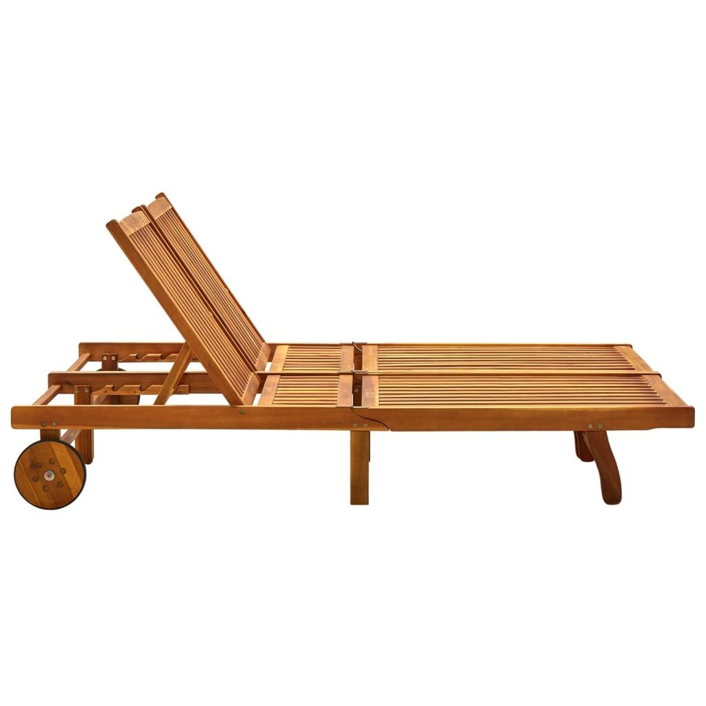vidaXL 2 - Person Patio Sun Lounger | Solid Acacia Wood Comfort - My Web Bazaar
