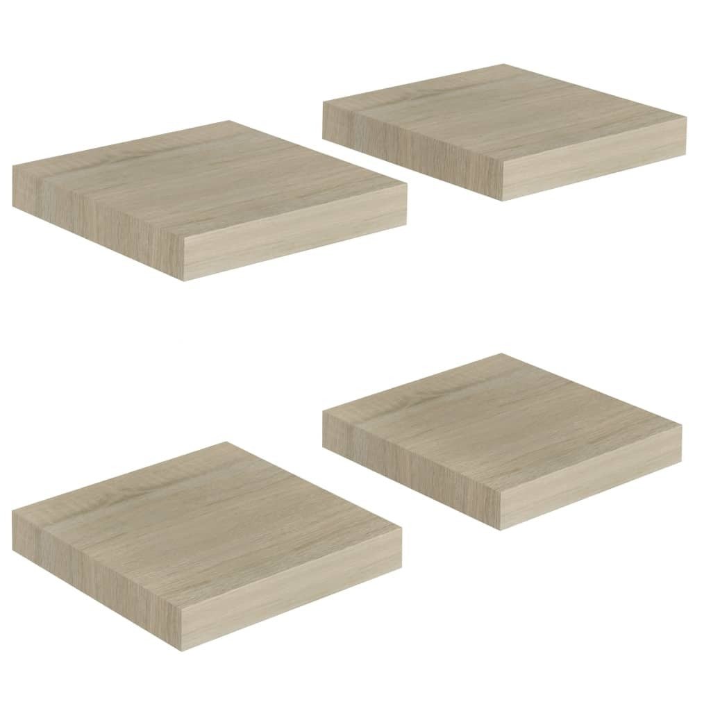 vidaXL Floating Wall Shelves 4 pcs Oak MDF | Elegant Storage Solution - My Web Bazaar