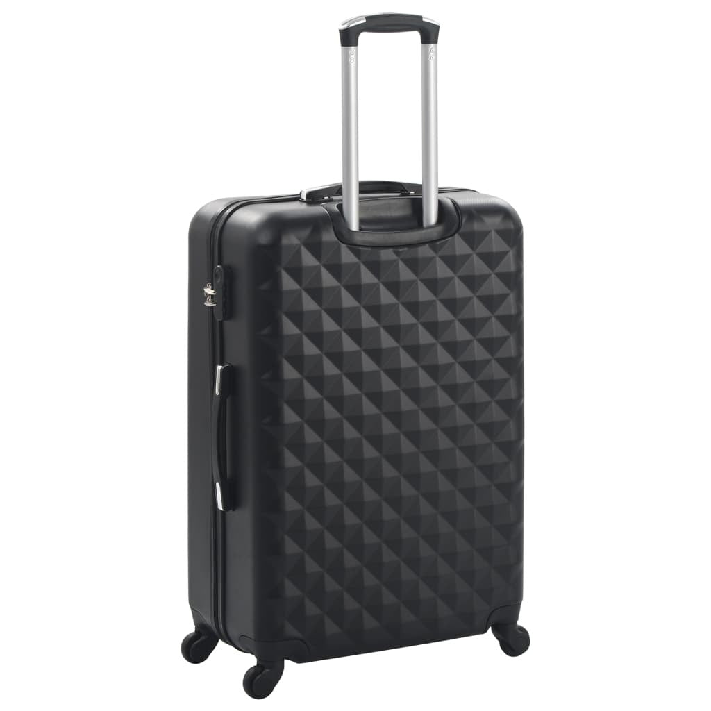 vidaXL Hardcase Trolley Set 3 Pcs | Durable Black ABS Design - My Web Bazaar