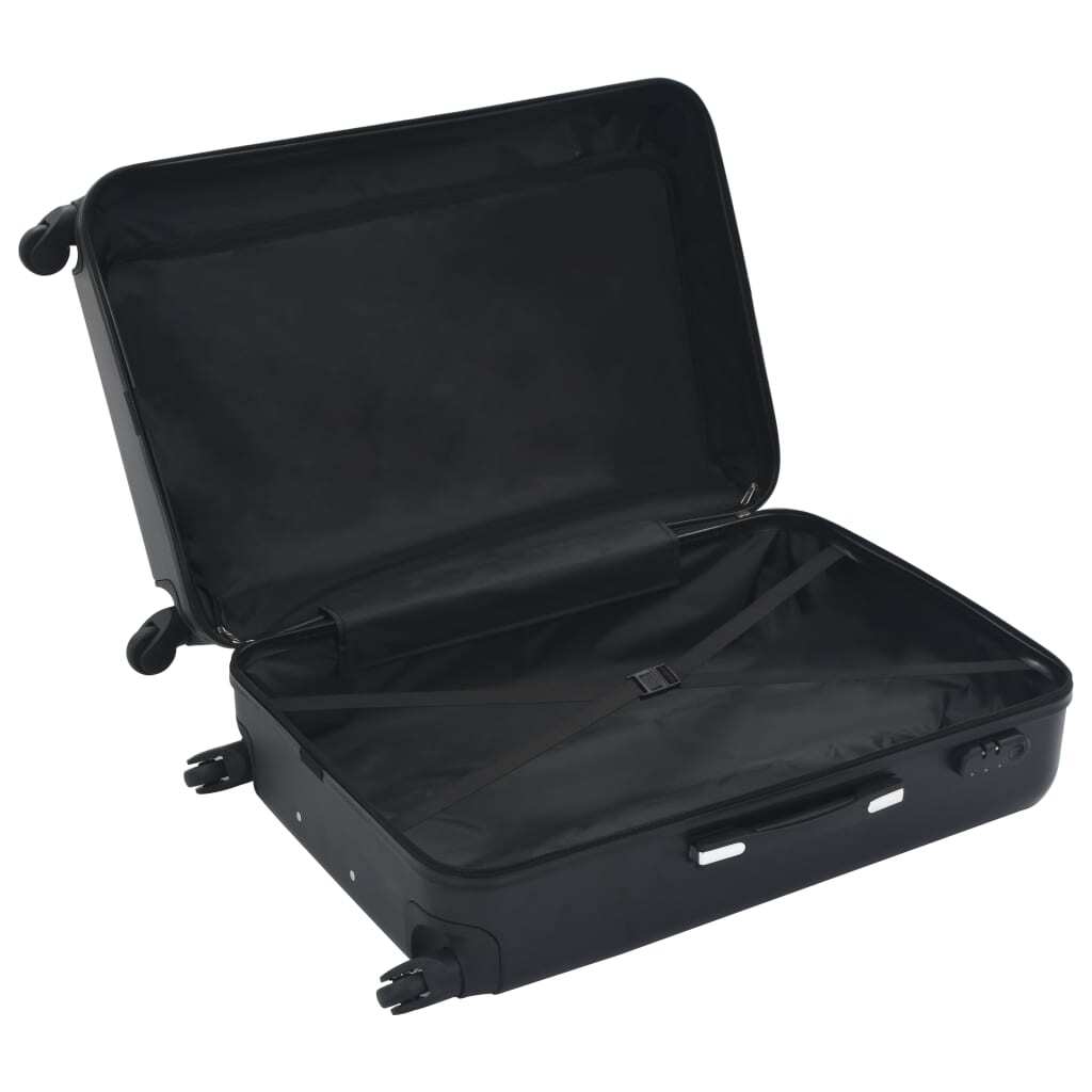 vidaXL Hardcase Trolley Set 3 Pcs | Durable Black ABS Design - My Web Bazaar