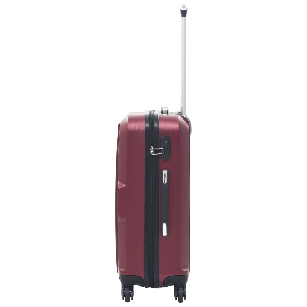 VidaXL Hardcase Trolley Set 3 pcs Wine Red ABS Travel Luggage - My Web Bazaar