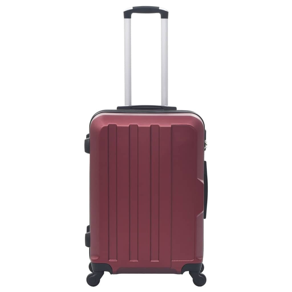 VidaXL Hardcase Trolley Set 3 pcs Wine Red ABS Travel Luggage - My Web Bazaar