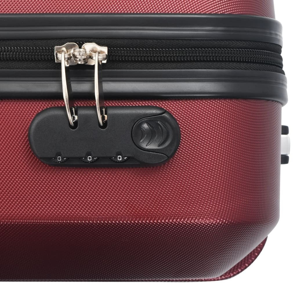 VidaXL Hardcase Trolley Set 3 pcs Wine Red ABS Travel Luggage - My Web Bazaar