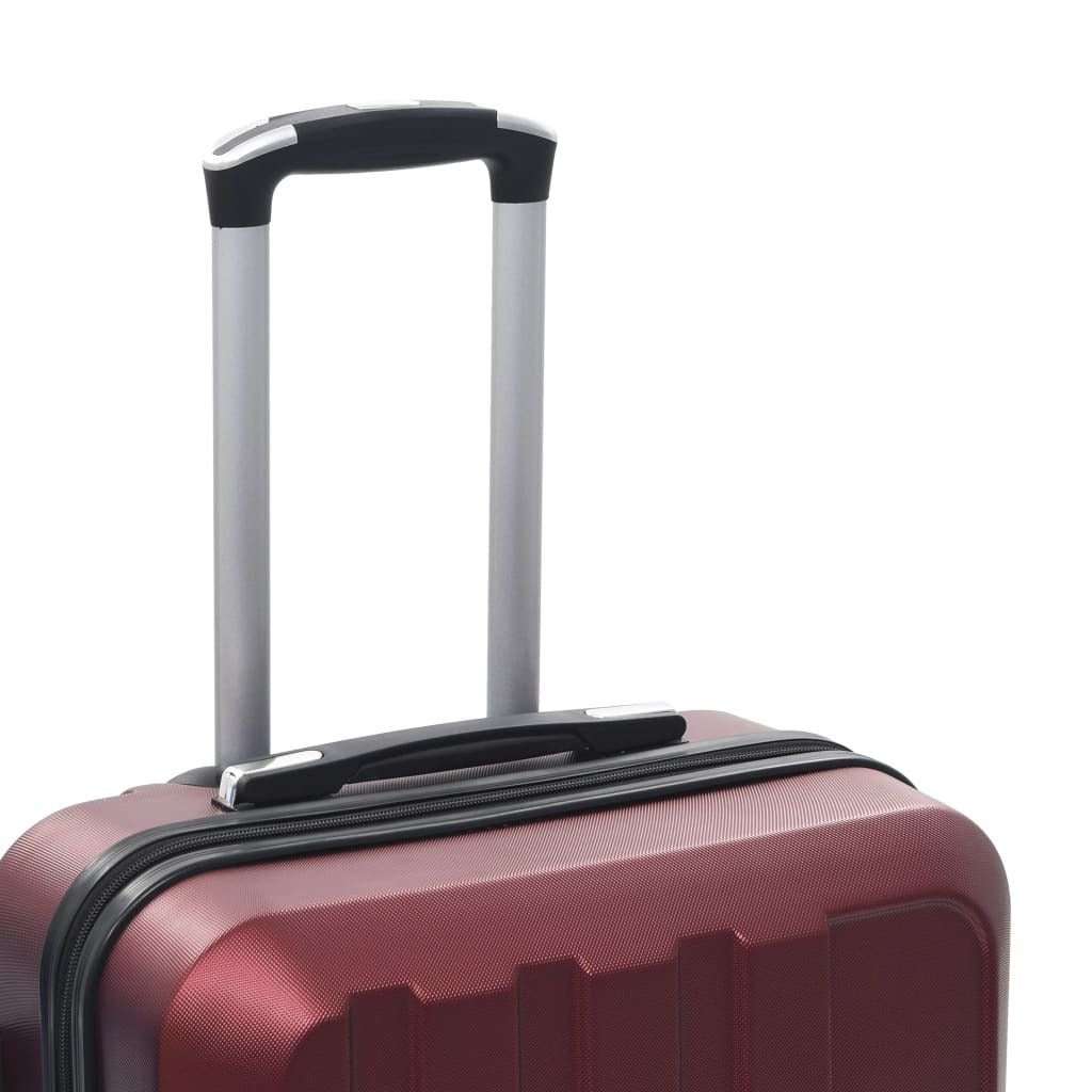 VidaXL Hardcase Trolley Set 3 pcs Wine Red ABS Travel Luggage - My Web Bazaar