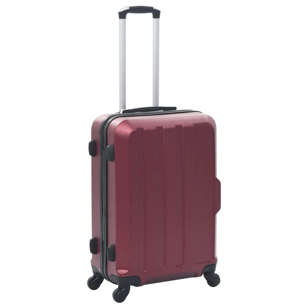 VidaXL Hardcase Trolley Set 3 pcs Wine Red ABS Travel Luggage - My Web Bazaar