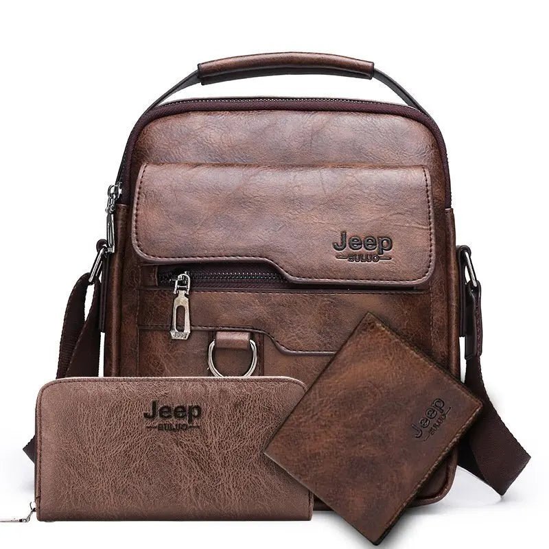 Vintage PU Leather Messenger Bag for Men | Stylish Crossbody Satchel - My Web Bazaar