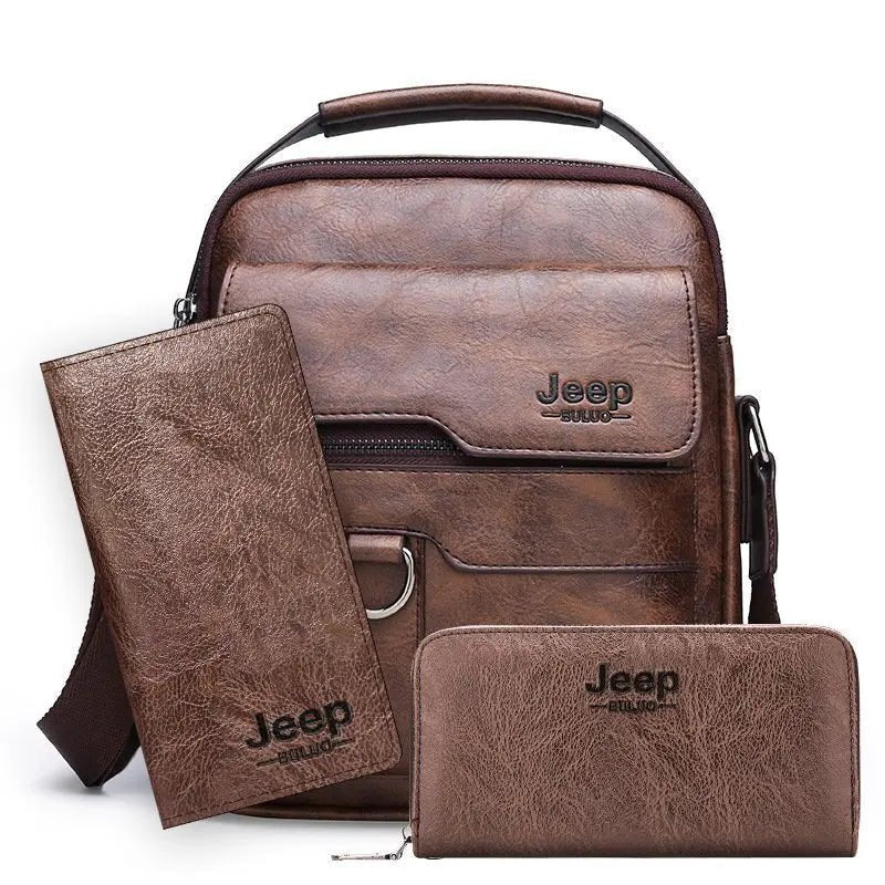 Vintage PU Leather Messenger Bag for Men | Stylish Crossbody Satchel - My Web Bazaar
