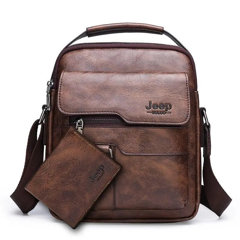 Vintage PU Leather Messenger Bag for Men | Stylish Crossbody Satchel - My Web Bazaar