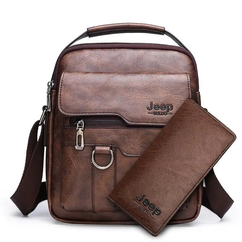 Vintage PU Leather Messenger Bag for Men | Stylish Crossbody Satchel - My Web Bazaar