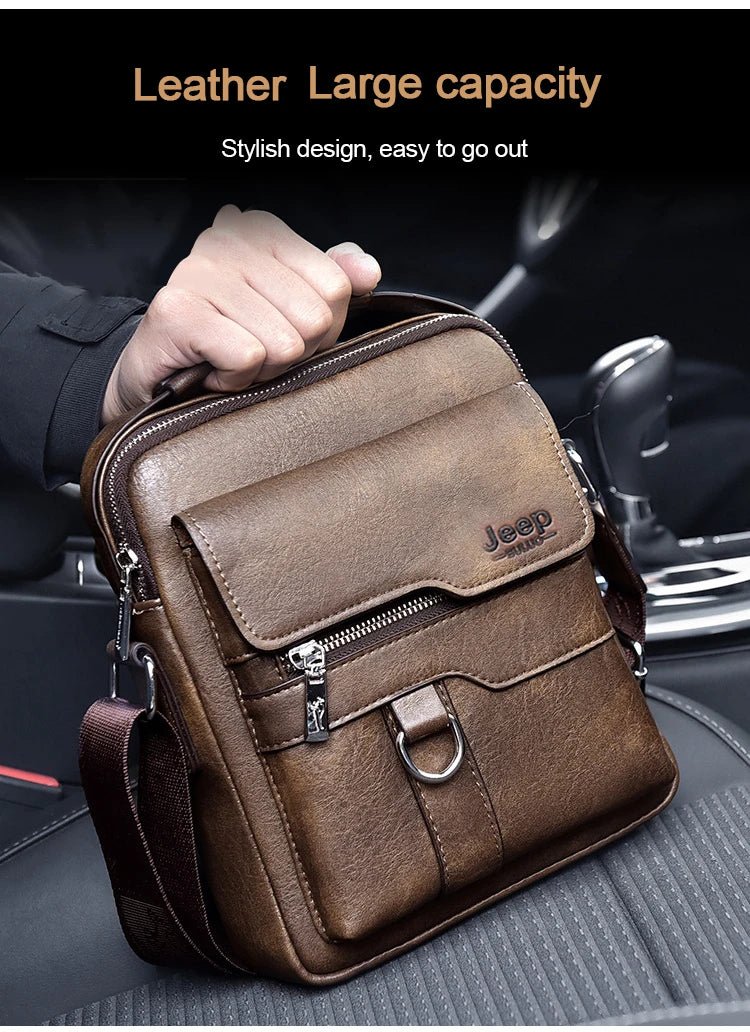 Vintage PU Leather Messenger Bag for Men | Stylish Crossbody Satchel - My Web Bazaar