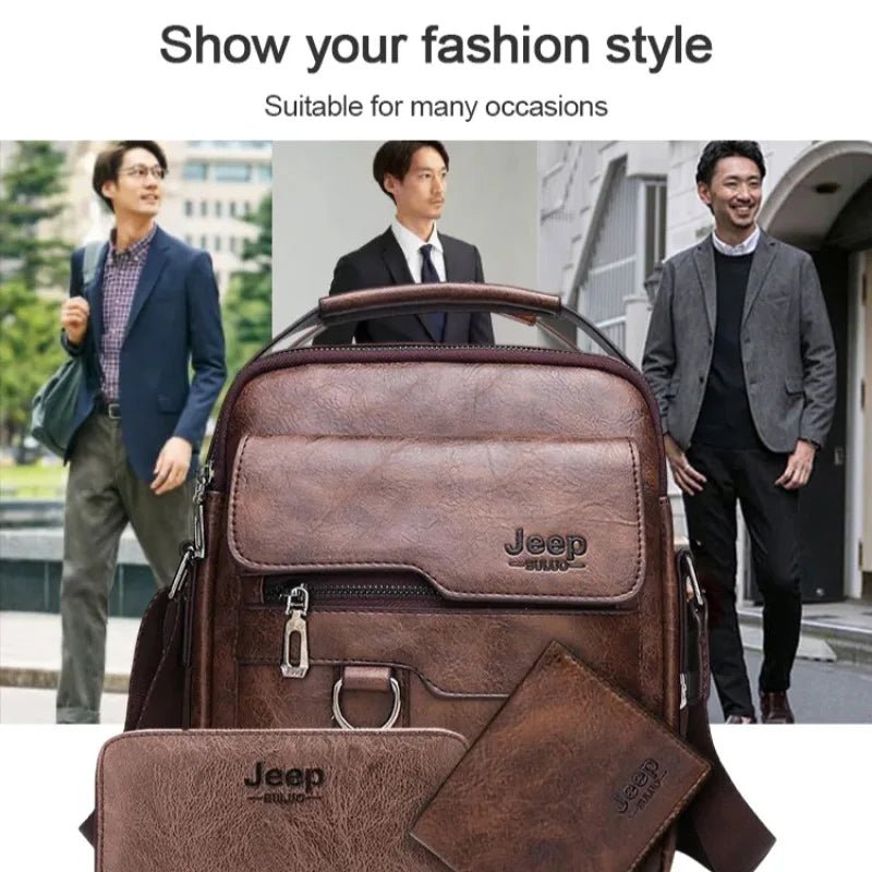 Vintage PU Leather Messenger Bag for Men | Stylish Crossbody Satchel - My Web Bazaar