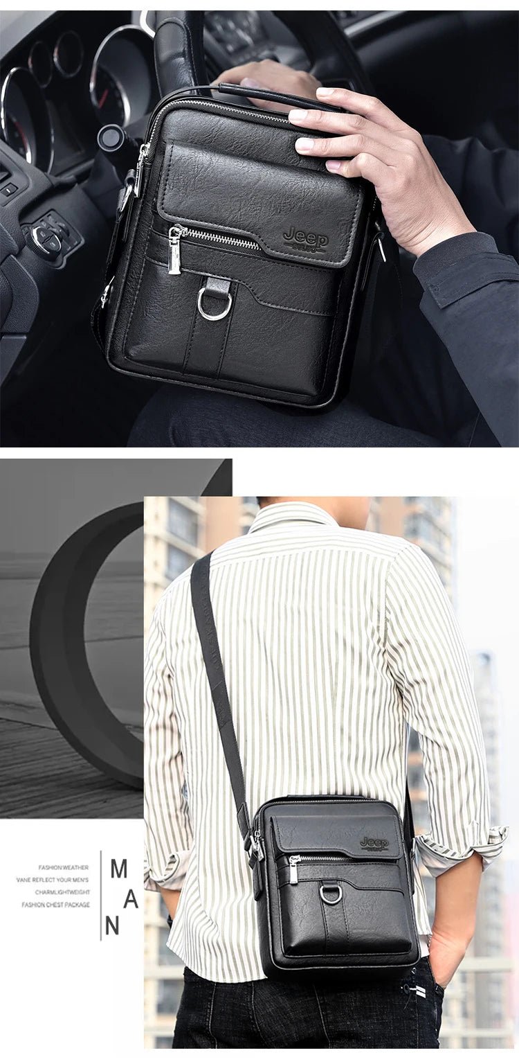 Vintage PU Leather Messenger Bag for Men | Stylish Crossbody Satchel - My Web Bazaar