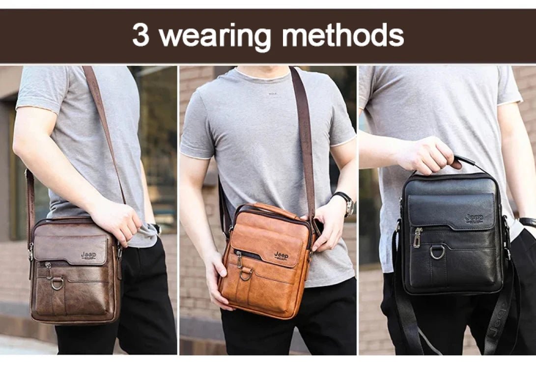 Vintage PU Leather Messenger Bag for Men | Stylish Crossbody Satchel - My Web Bazaar