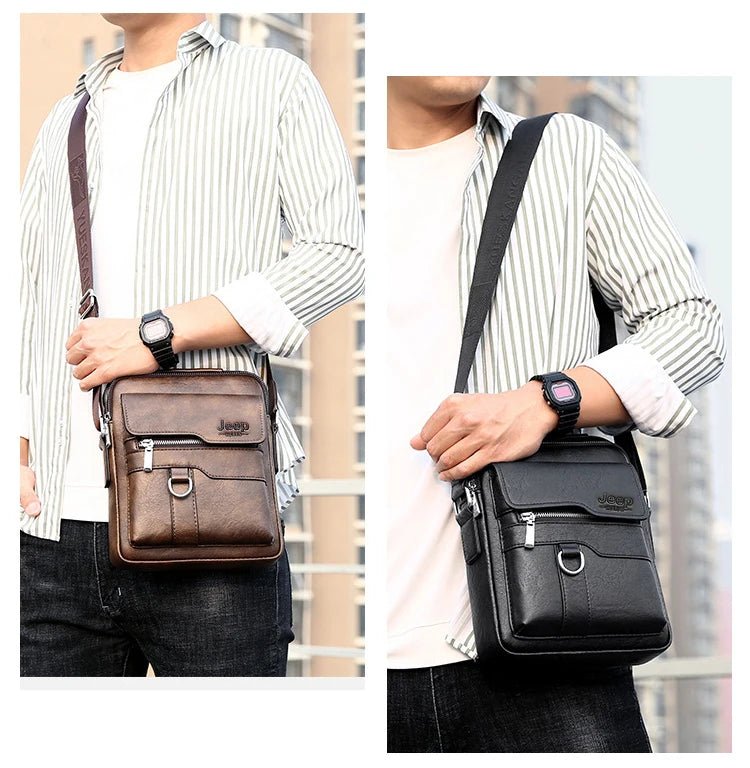 Vintage PU Leather Messenger Bag for Men | Stylish Crossbody Satchel - My Web Bazaar