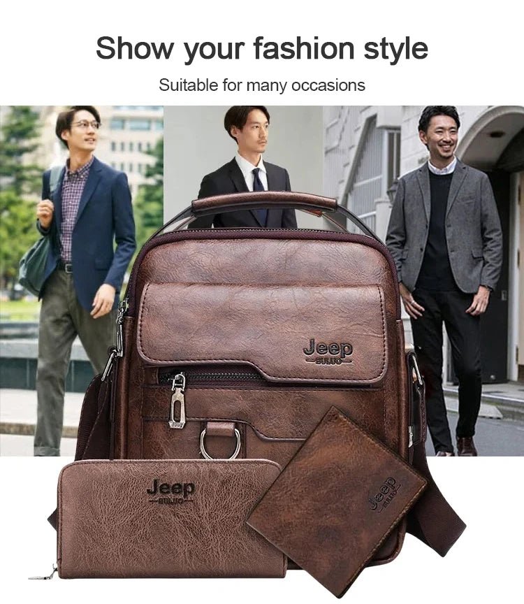 Vintage PU Leather Messenger Bag for Men | Stylish Crossbody Satchel - My Web Bazaar