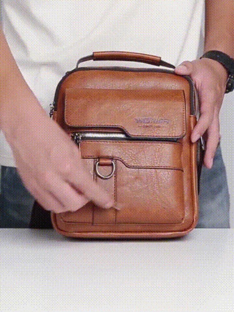 Vintage PU Leather Messenger Bag for Men | Stylish Crossbody Satchel - My Web Bazaar
