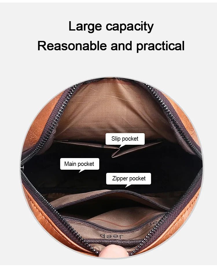 Vintage PU Leather Messenger Bag for Men | Stylish Crossbody Satchel - My Web Bazaar