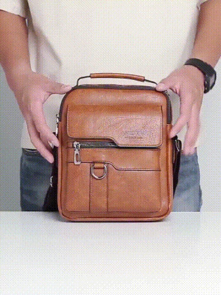 Vintage PU Leather Messenger Bag for Men | Stylish Crossbody Satchel - My Web Bazaar