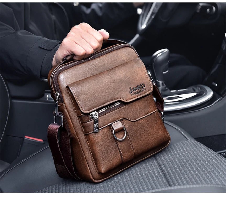 Vintage PU Leather Messenger Bag for Men | Stylish Crossbody Satchel - My Web Bazaar