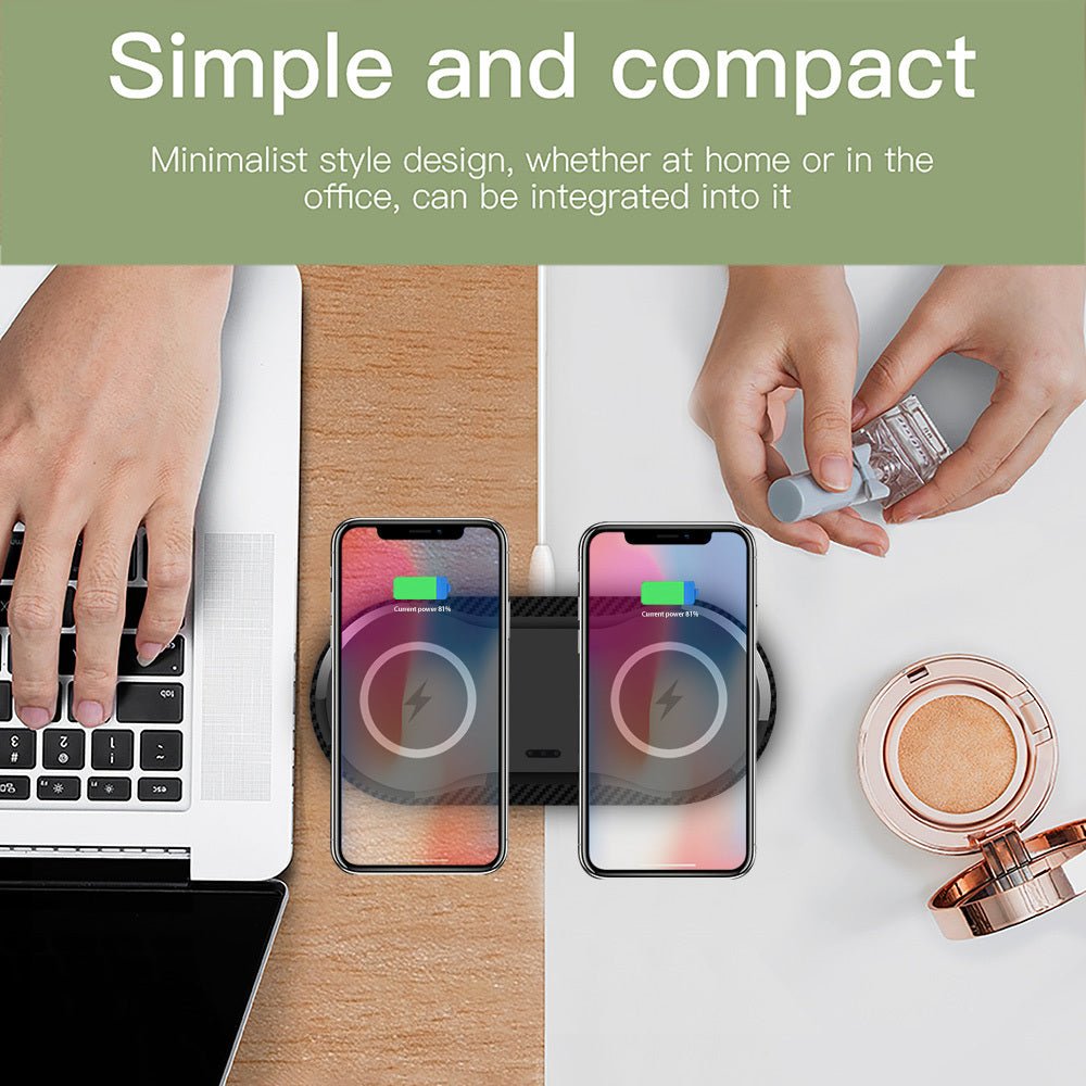 Wireless Charger Dual Mobile Phone Charger - My Web Bazaar