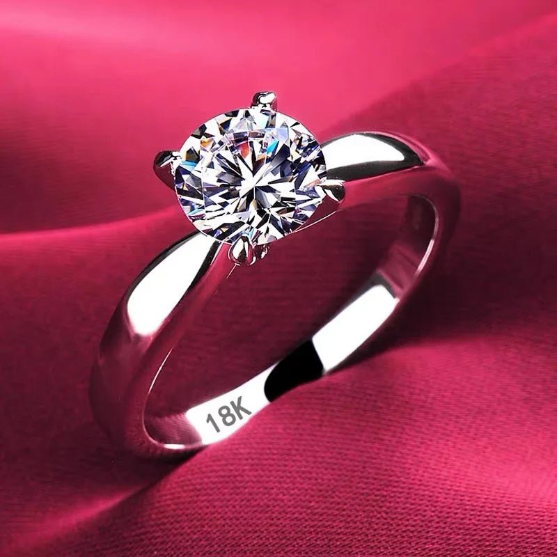 With Certificate Romantic Heart Rings,100% Solid 925 Silver Ring,High Quality Zircon Diamant Wedding Band Gift Jewelry for Women - My Web Bazaar