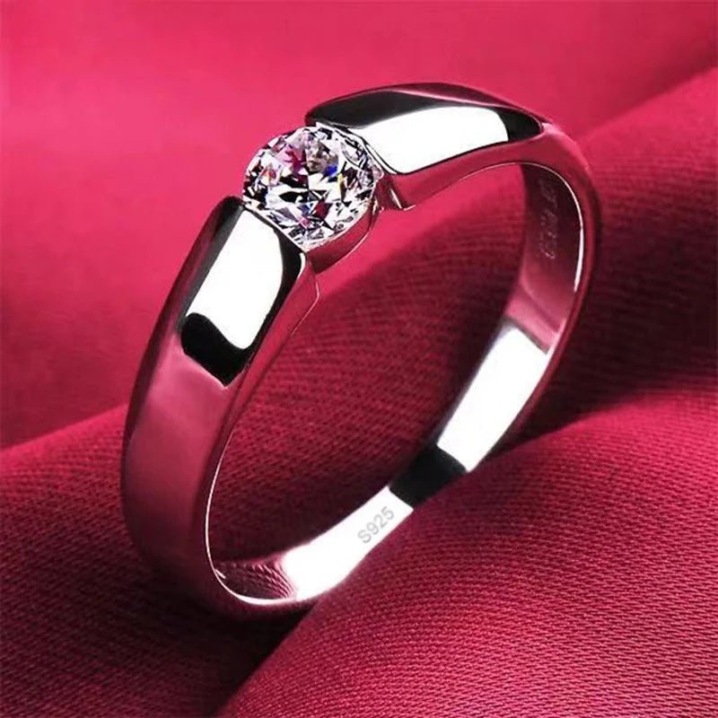 With Certificate Romantic Heart Rings,100% Solid 925 Silver Ring,High Quality Zircon Diamant Wedding Band Gift Jewelry for Women - My Web Bazaar