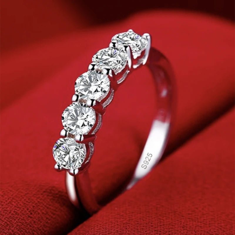 With Certificate Romantic Heart Rings,100% Solid 925 Silver Ring,High Quality Zircon Diamant Wedding Band Gift Jewelry for Women - My Web Bazaar
