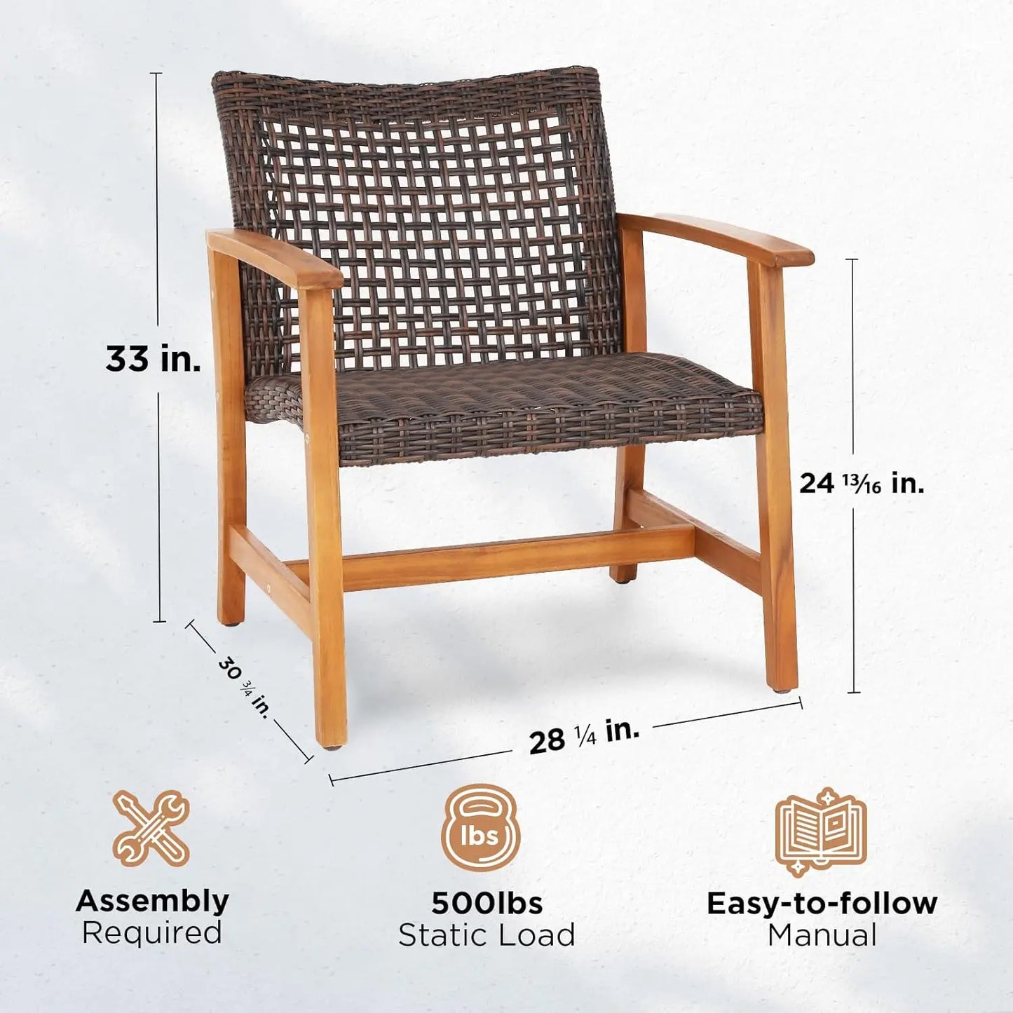 Acacia outdoor chairs for patio and garden