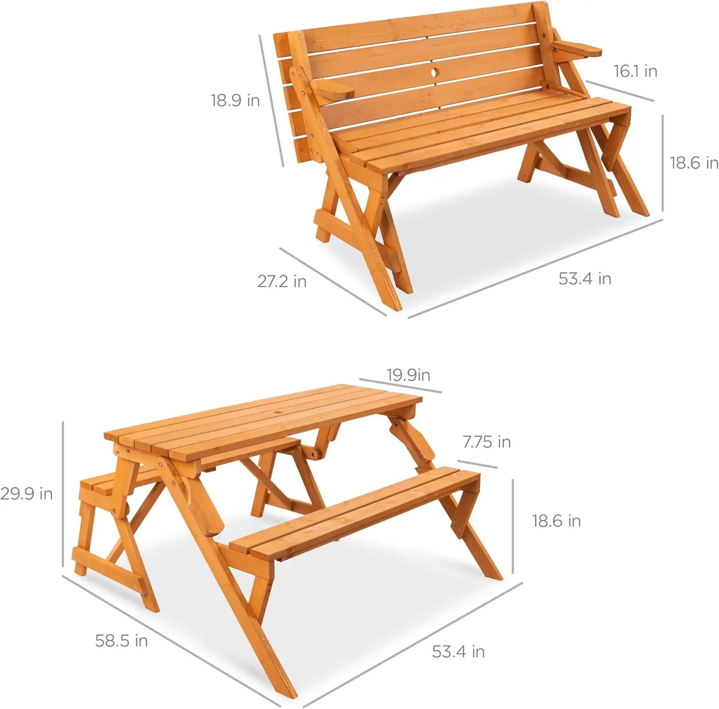 Natural wood outdoor table for patios