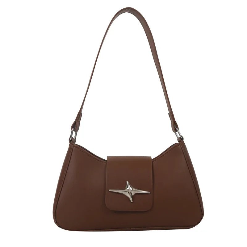Y2K Shoulder Bags for Women Classic Small Purse Glossy PU Leather Handbags Daily Ladies Bag Purse - My Web Bazaar