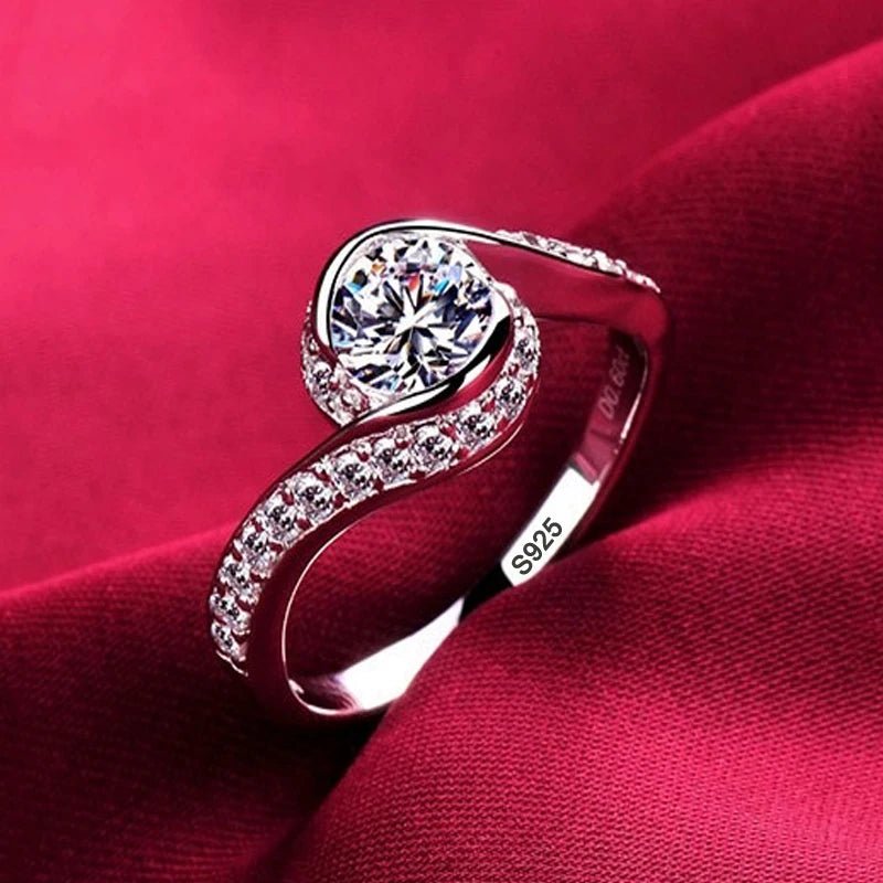 YHAMNI 100% Real Certified Tibetan Silver Rings for Women Men High Quality Round Zircon Wedding Engagement Band Gift Jewelry - My Web Bazaar