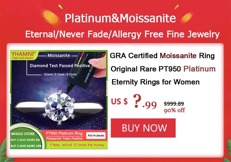 YHAMNI 100% Real Certified Tibetan Silver Rings for Women Men High Quality Round Zircon Wedding Engagement Band Gift Jewelry - My Web Bazaar