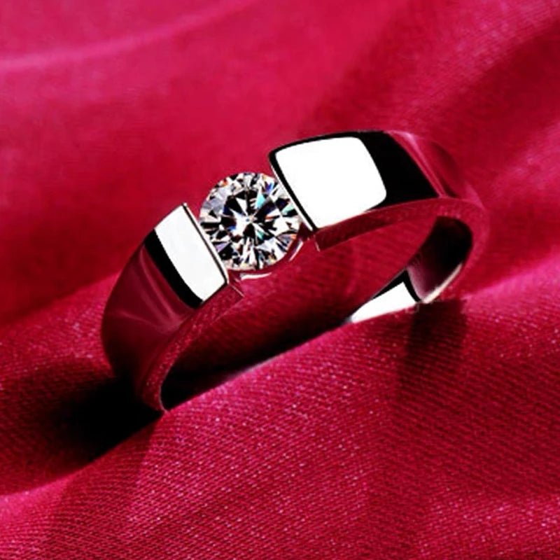 YHAMNI 100% Real Certified Tibetan Silver Rings for Women Men High Quality Round Zircon Wedding Engagement Band Gift Jewelry - My Web Bazaar