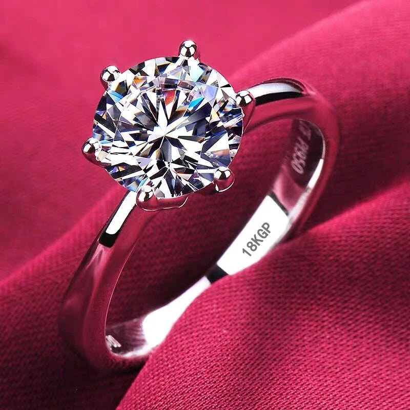 YHAMNI With Credentials High Quality Real Tibetan Silver Rings Sparkling Round CZ Zirconia Diamant Ring Wedding Bands for Women - My Web Bazaar