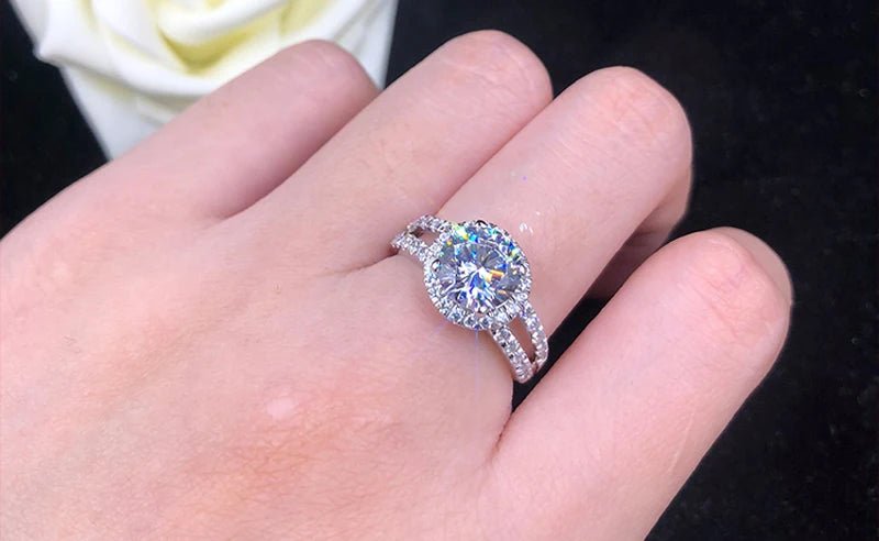 YHAMNI With Credentials High Quality Real Tibetan Silver Rings Sparkling Round CZ Zirconia Diamant Ring Wedding Bands for Women - My Web Bazaar