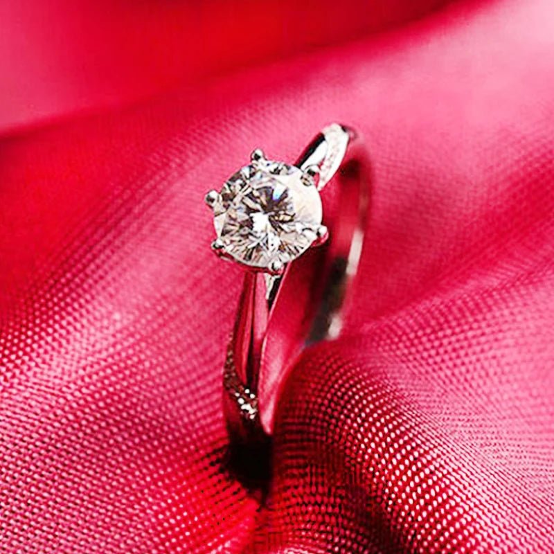 YHAMNI With Credentials High Quality Real Tibetan Silver Rings Sparkling Round CZ Zirconia Diamant Ring Wedding Bands for Women - My Web Bazaar