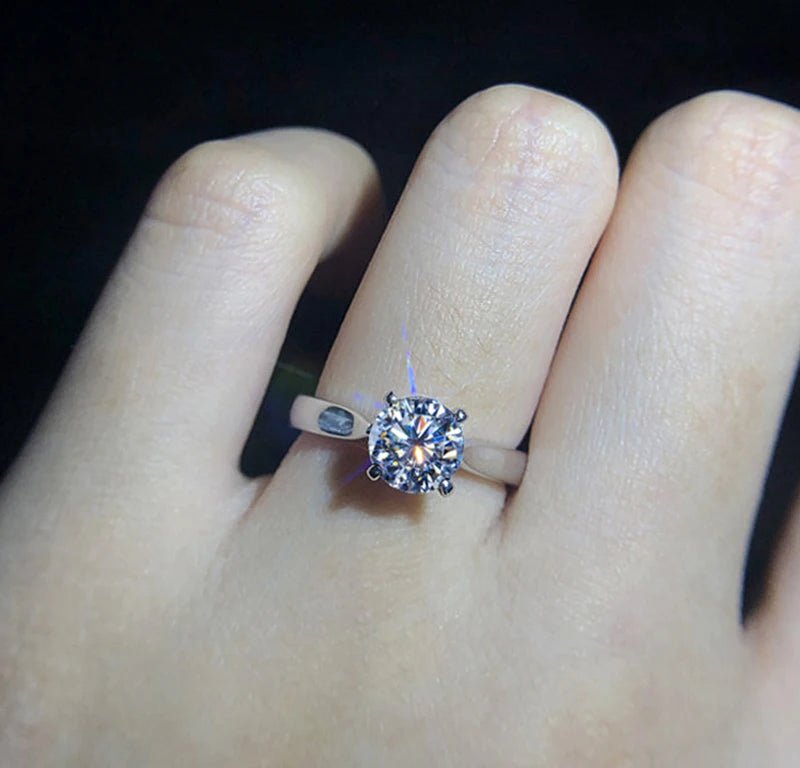 YHAMNI With Credentials High Quality Real Tibetan Silver Rings Sparkling Round CZ Zirconia Diamant Ring Wedding Bands for Women - My Web Bazaar