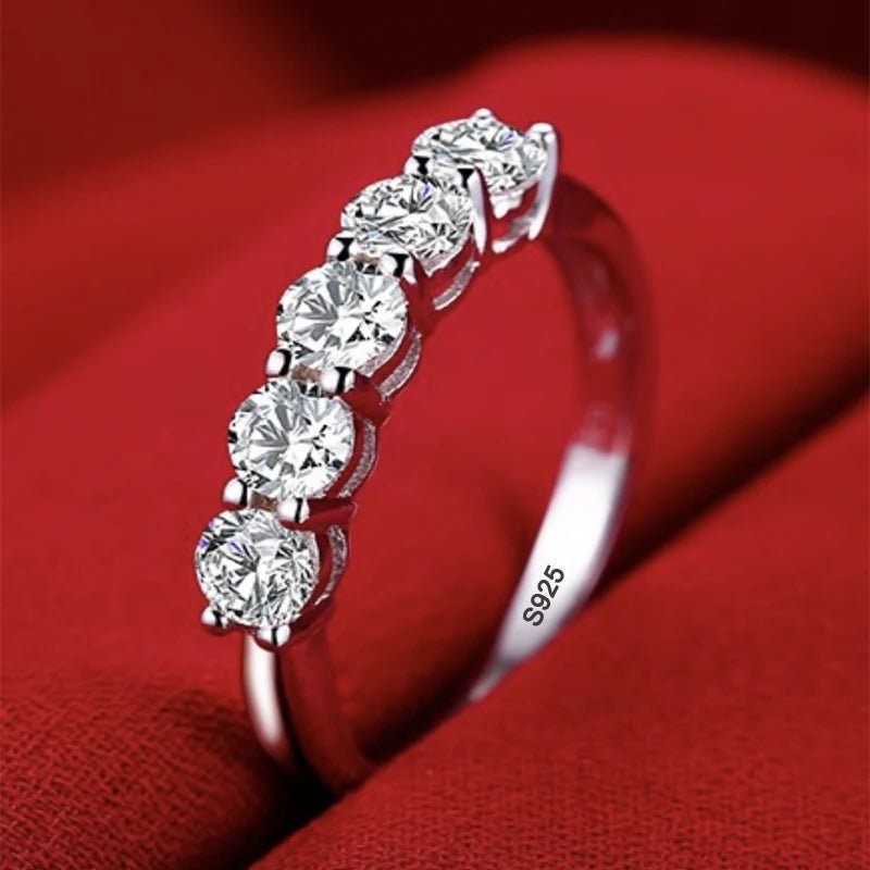 YHAMNI With Credentials High Quality Real Tibetan Silver Rings Sparkling Round CZ Zirconia Diamant Ring Wedding Bands for Women - My Web Bazaar