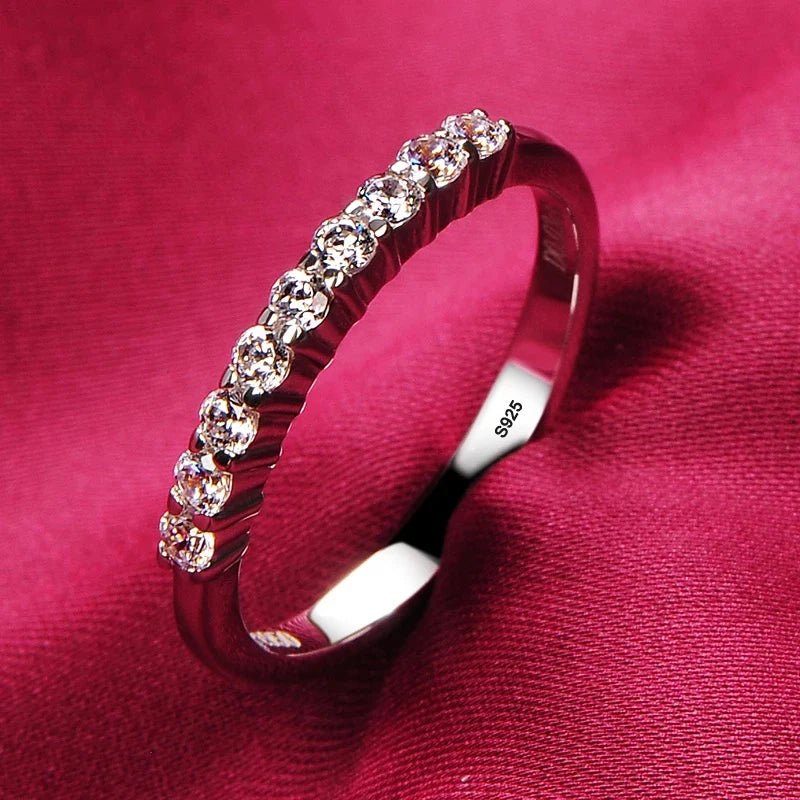YHAMNI With Credentials High Quality Real Tibetan Silver Rings Sparkling Round CZ Zirconia Diamant Ring Wedding Bands for Women - My Web Bazaar