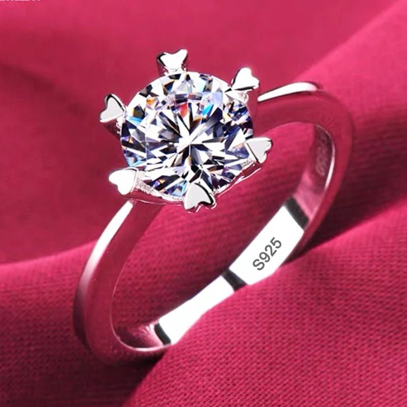 YHAMNI With Credentials High Quality Real Tibetan Silver Rings Sparkling Round CZ Zirconia Diamant Ring Wedding Bands for Women - My Web Bazaar