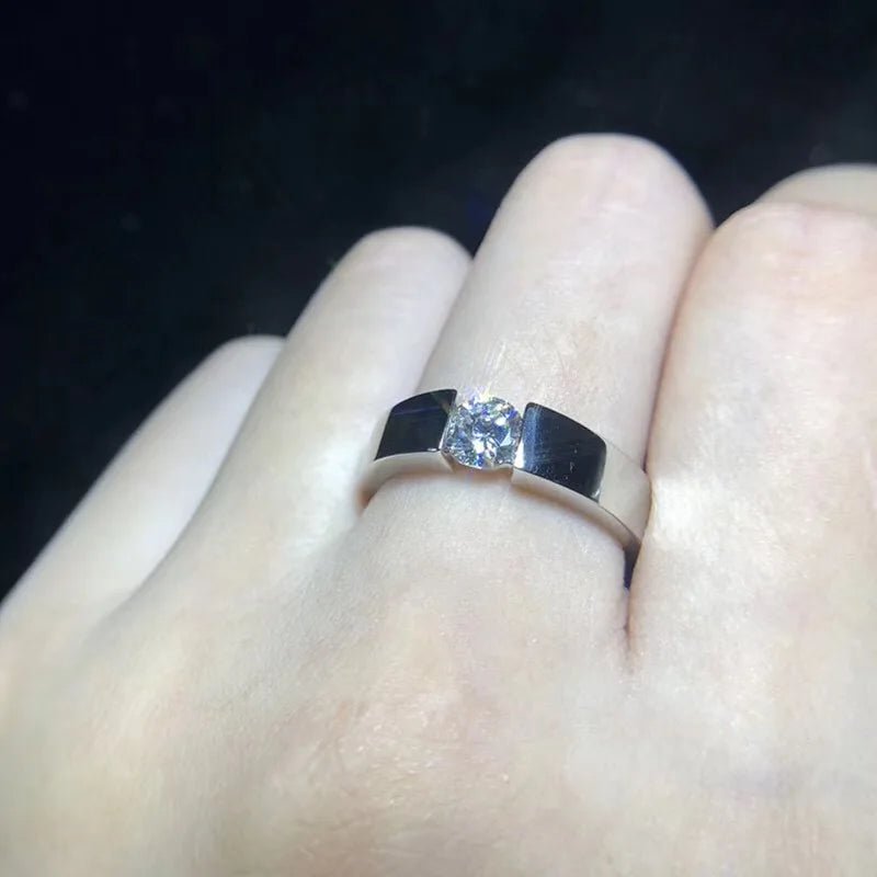 YHAMNI With Credentials High Quality Real Tibetan Silver Rings Sparkling Round CZ Zirconia Diamant Ring Wedding Bands for Women - My Web Bazaar