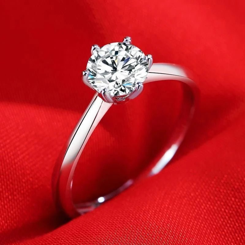 YHAMNI With Credentials High Quality Real Tibetan Silver Rings Sparkling Round CZ Zirconia Diamant Ring Wedding Bands for Women - My Web Bazaar
