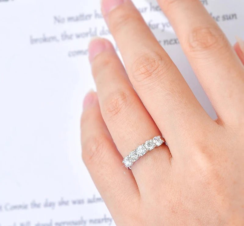 YHAMNI With Credentials High Quality Real Tibetan Silver Rings Sparkling Round CZ Zirconia Diamant Ring Wedding Bands for Women - My Web Bazaar